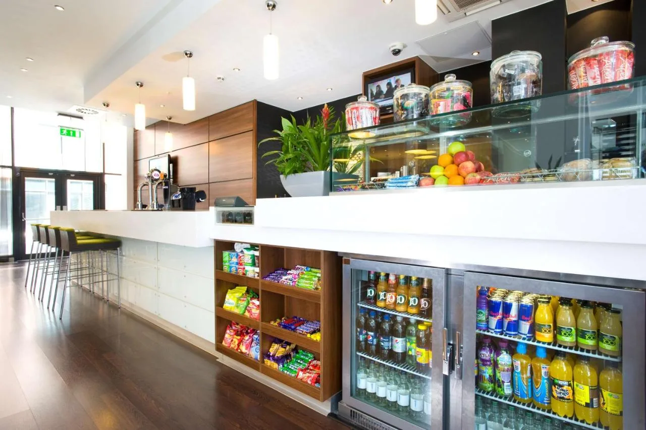 Drinks counter in the hotel bar area